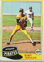 1981 Topps Baseball Cards      695     Kent Tekulve